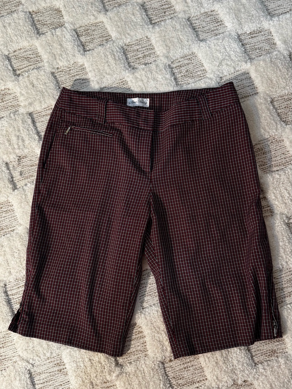 Sport Haley Plaid Golf Bermuda Shorts Women’s Size 10 Stretch Red Black Check